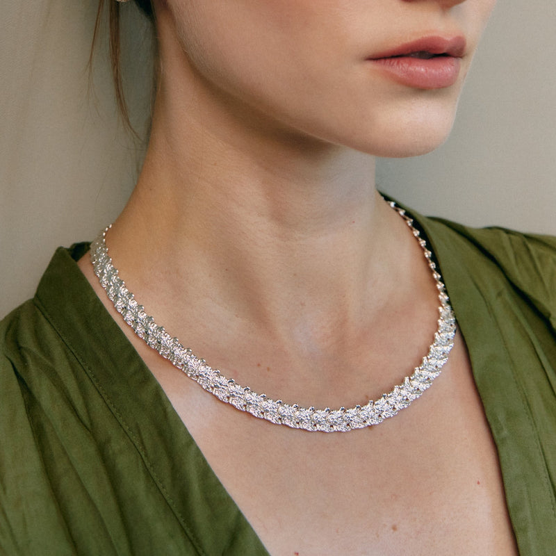 'DELIA' Semi Rigid Necklace Silver - Ibiza Passion