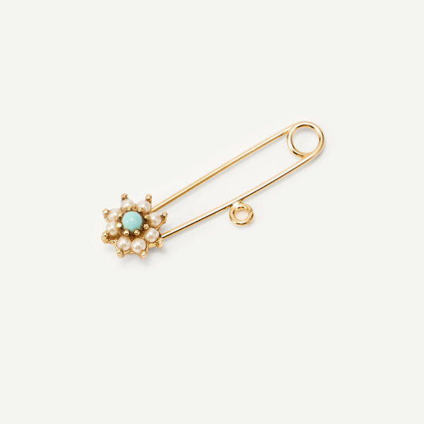 'NOLA' Pearl & Turquoise Flower BABY PIN - Ibiza Passion