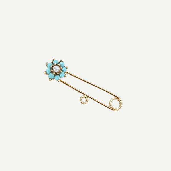 'NOLA' Turquoise & Pearl Flower BABY PIN - Ibiza Passion