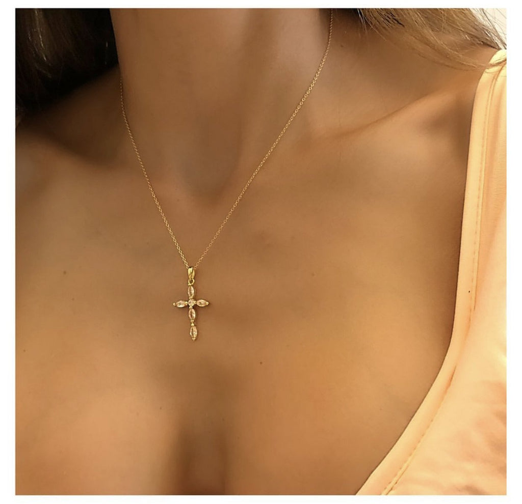 VIVA' Zircons Cross Necklace – Ibiza Passion
