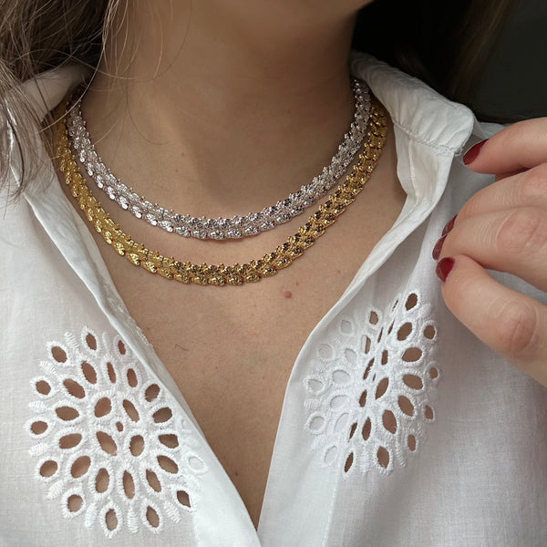 'DELIA' Semi Rigid Necklace Gold