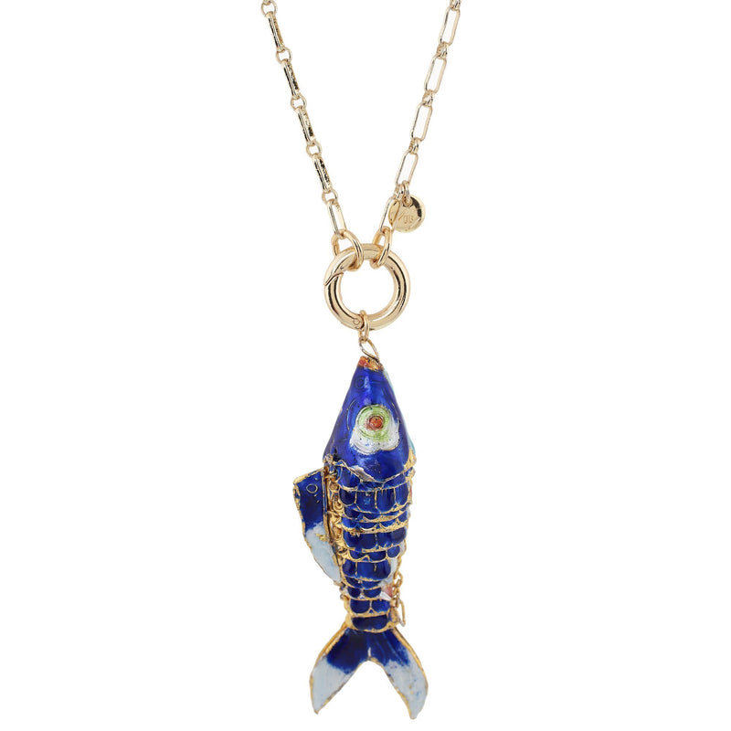 Buy Sterling Enamel Articulated Koi Fish Pendant With 18 Gold Filled Chain  Online in India - Etsy