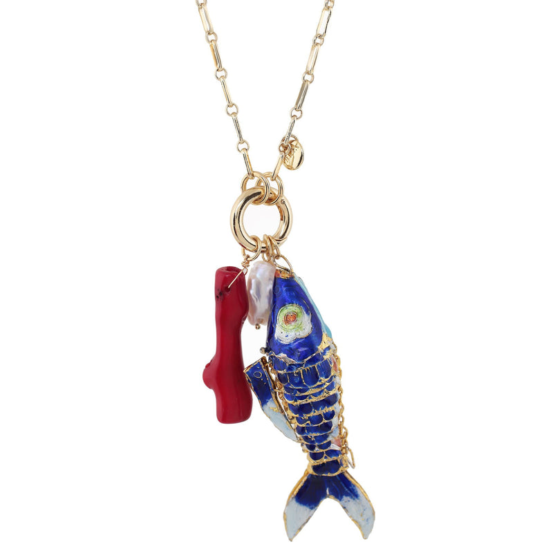 Vintage D'Orlan Enamel Fish Necklace | Vintage | Jennifer Gibson Jewellery