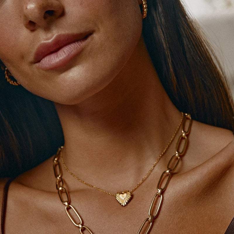 14K Gold Mini Heart Pendant Necklace – BrookeMicheleDesigns