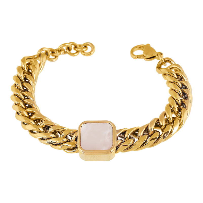'CRISTALINA' Chunky Bracelet with Mother Pearl - Ibiza Passion