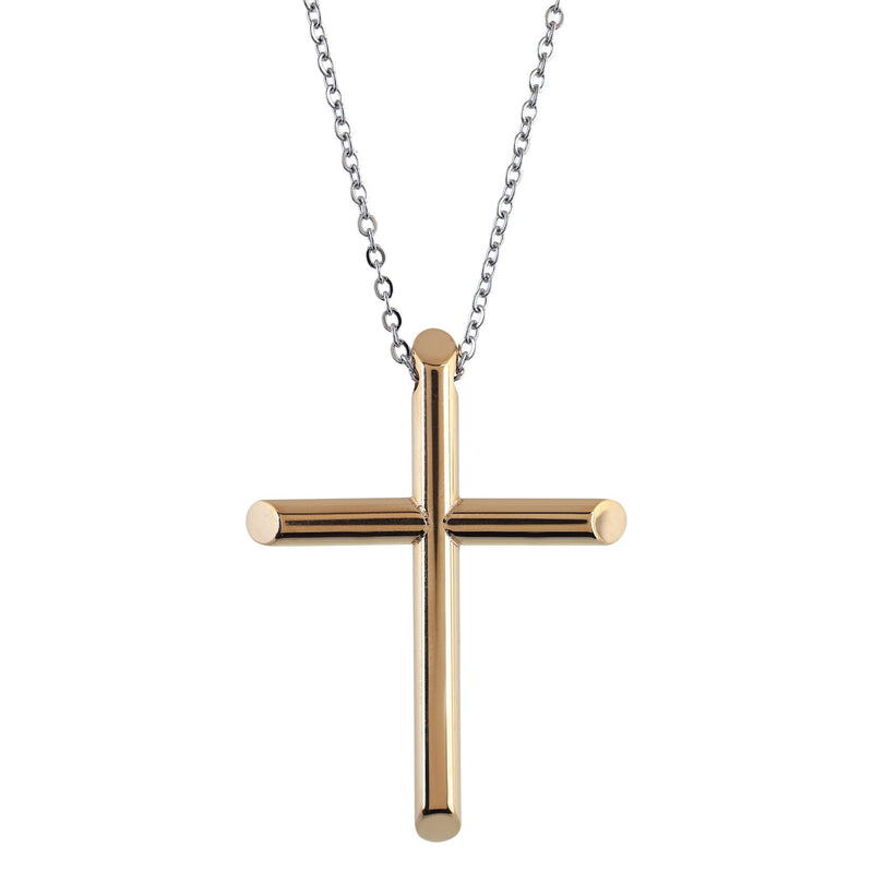Gold-plated cross necklace Agios with blue zircon | online sales on  HOLYART.com