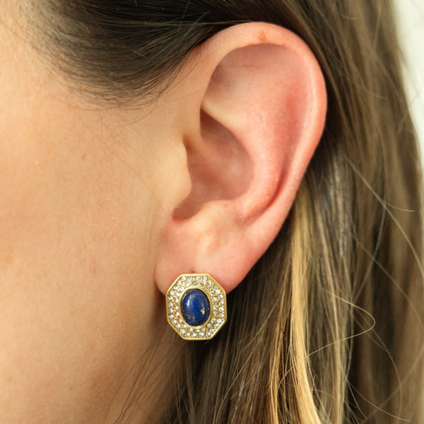 Hexagon Earrings Lapis Lazuli - Ibiza Passion