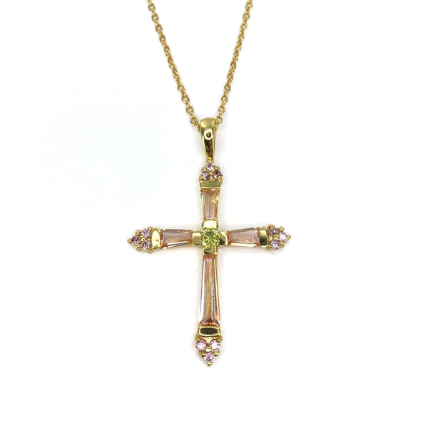 'ISELA' Ambar Cross Necklace - Ibiza Passion