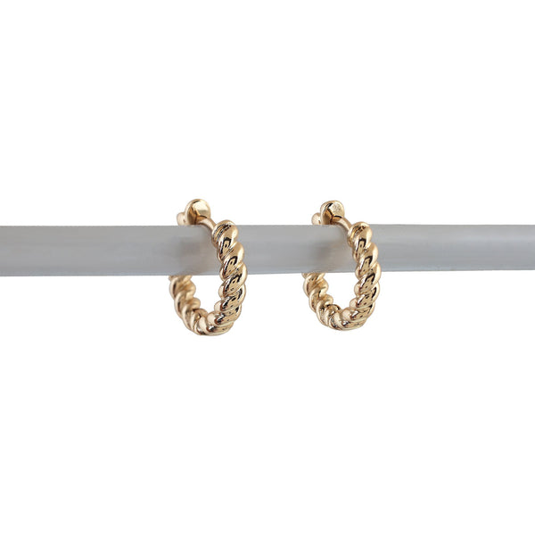 'LET IT FLOW' Twisted Hoop Earrings -Gold- - Ibiza Passion