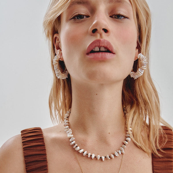 'ORGANI.K' Pearls Hoops Earrings - Ibiza Passion