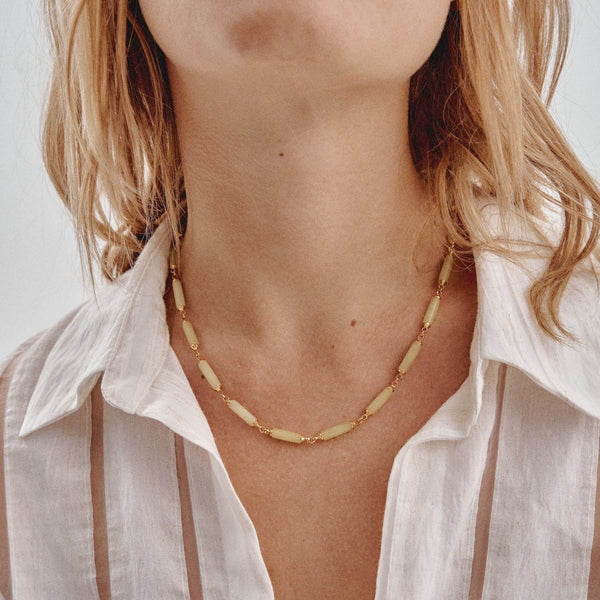 'ORIGEN' Stones Bars Necklace - Lemon Stone - Ibiza Passion