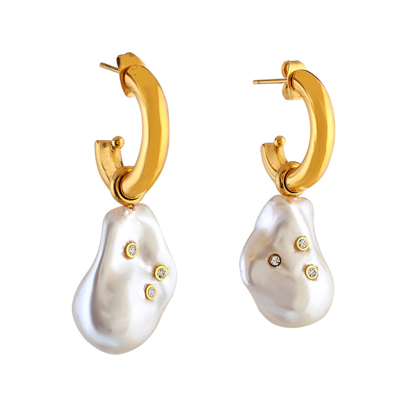 'SURRENDER' Pearl with Zircons Earrings - Ibiza Passion