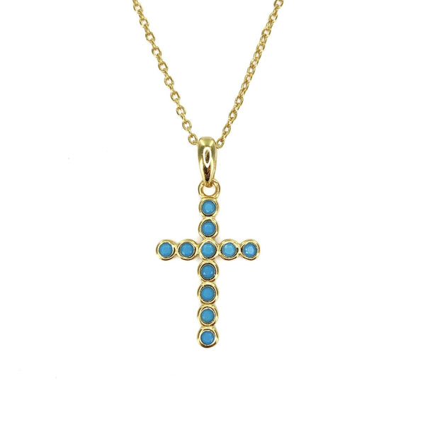 GOLDIE' Cross Necklace with Turquoise – Ibiza Passion